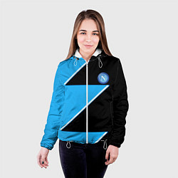 Куртка с капюшоном женская Napoli fc geometry blue, цвет: 3D-белый — фото 2