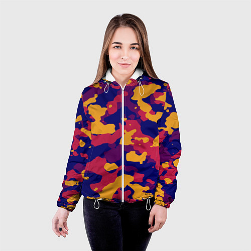 Женская куртка Камуфляж армейский / 3D-Белый – фото 4