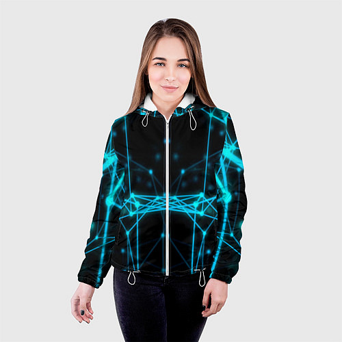 Женская куртка Синий плексус / 3D-Белый – фото 4