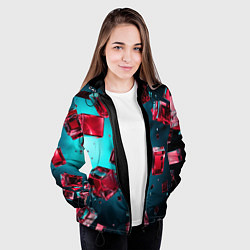 Куртка с капюшоном женская Взрыв из камней, цвет: 3D-черный — фото 2