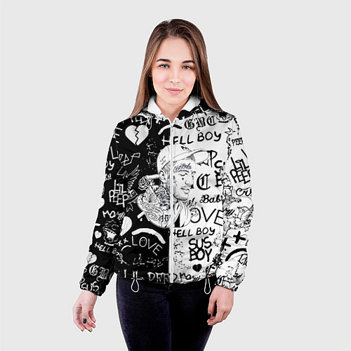 Женская куртка Lii Peep pattern rap / 3D-Белый – фото 4