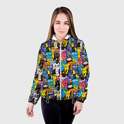 Куртка с капюшоном женская Креативные коты, цвет: 3D-белый — фото 2