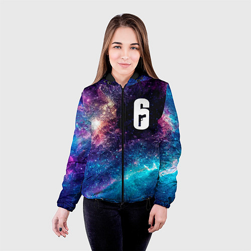 Женская куртка Rainbow Six space game / 3D-Черный – фото 4