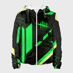 Куртка с капюшоном женская Dead by daylight geometry pattern, цвет: 3D-белый