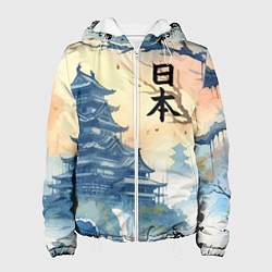 Женская куртка Japanese landscape - watercolor