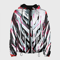 Женская куртка Хаотичная красно-белая абстракция