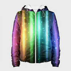 Женская куртка Светящиеся яркие неоновые полосы в космосе