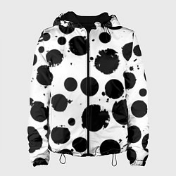 Куртка с капюшоном женская Abstract black blots - ai art fantasy, цвет: 3D-черный