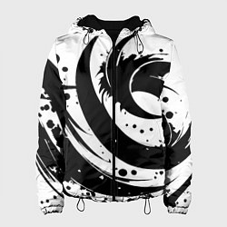Куртка с капюшоном женская Ai art black and white abstraction, цвет: 3D-черный