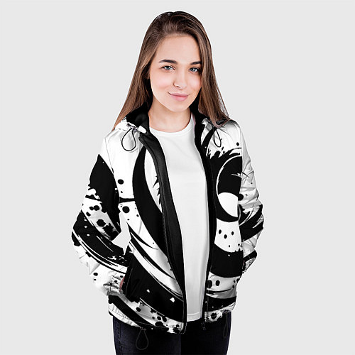 Женская куртка Ai art black and white abstraction / 3D-Черный – фото 3