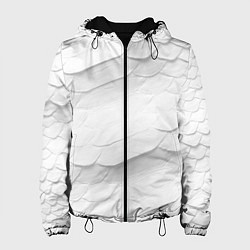 Куртка с капюшоном женская Белая чешуя змеи, цвет: 3D-черный