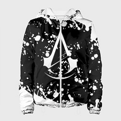 Куртка с капюшоном женская Assassins Creed logo краски, цвет: 3D-белый