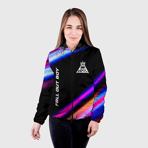 Женская куртка Fall Out Boy neon rock lights / 3D-Черный – фото 4