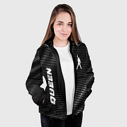 Куртка с капюшоном женская Queen metal rock lines, цвет: 3D-черный — фото 2