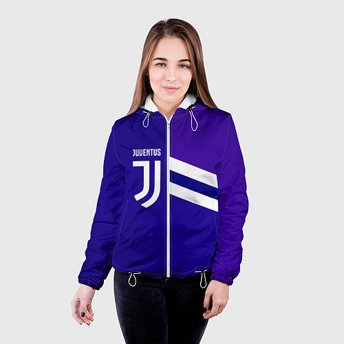 Женская куртка Juventus sport geometry line / 3D-Белый – фото 4