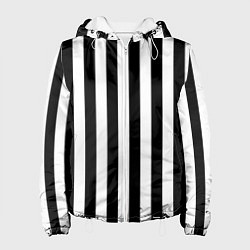 Женская куртка Вертикальные черно белые полосы