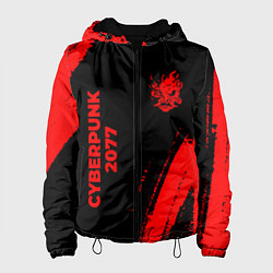 Женская куртка Cyberpunk 2077 - red gradient вертикально