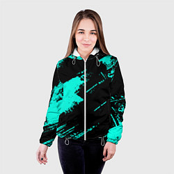 Куртка с капюшоном женская Неоновые краски текстура, цвет: 3D-белый — фото 2