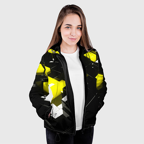 Женская куртка Абстракция обман зрения / 3D-Черный – фото 3