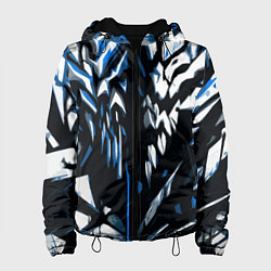 Женская куртка White and blue abstraction on a black background