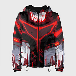 Женская куртка Red stripes on a black and white background