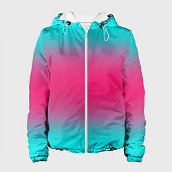 Куртка с капюшоном женская Градиент текстура неон, цвет: 3D-белый