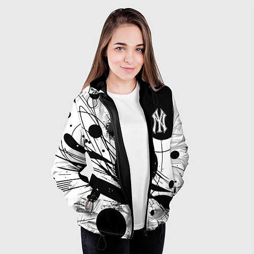 Женская куртка New York Yankees baseball team - abstraction / 3D-Черный – фото 3