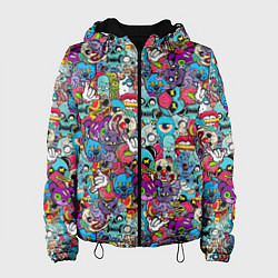 Куртка с капюшоном женская Скелеты и монстры, цвет: 3D-черный