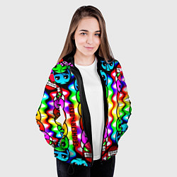 Куртка с капюшоном женская Geometry smile dash, цвет: 3D-черный — фото 2