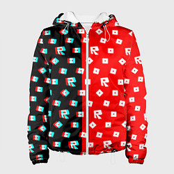 Куртка с капюшоном женская Roblox glitch pattern, цвет: 3D-белый