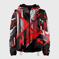 Женская куртка Red and white abstraction on a black background