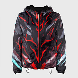 Женская куртка Красные адские полосы на чёрном фоне