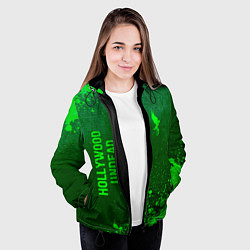 Куртка с капюшоном женская Hollywood Undead - green gradient вертикально, цвет: 3D-черный — фото 2