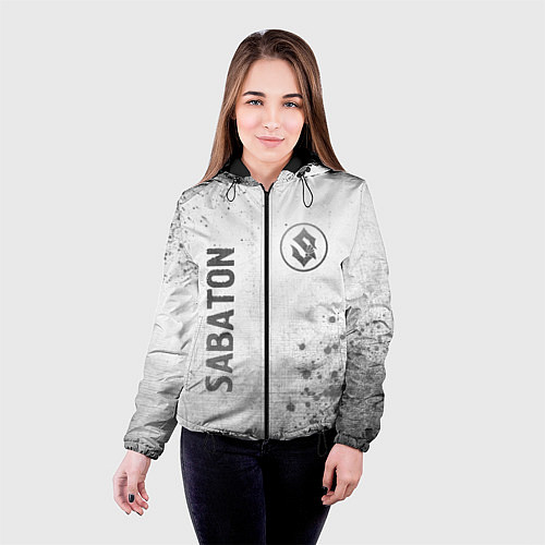 Женская куртка Sabaton - white gradient вертикально / 3D-Черный – фото 4