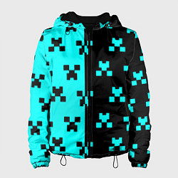 Куртка с капюшоном женская Minecraft pattern game, цвет: 3D-черный
