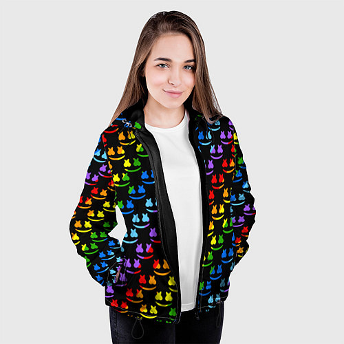 Женская куртка Marshmello dj colors / 3D-Черный – фото 3