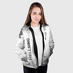 Куртка с капюшоном женская Hellsing - white gradient вертикально, цвет: 3D-черный — фото 2