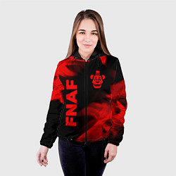 Куртка с капюшоном женская FNAF - red gradient вертикально, цвет: 3D-черный — фото 2