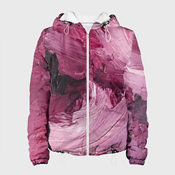 Куртка с капюшоном женская Розовые краски, цвет: 3D-белый