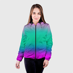Куртка с капюшоном женская Градиент цветной, цвет: 3D-черный — фото 2