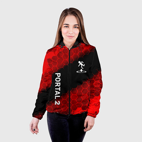 Женская куртка Portal hexagon pattern / 3D-Черный – фото 4