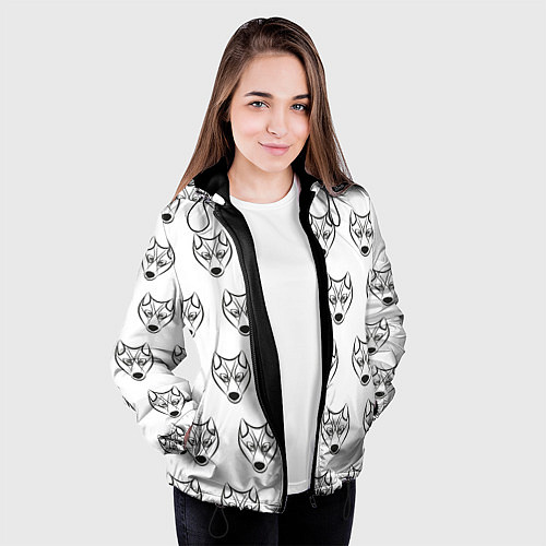 Женская куртка Паттерн волк / 3D-Черный – фото 3