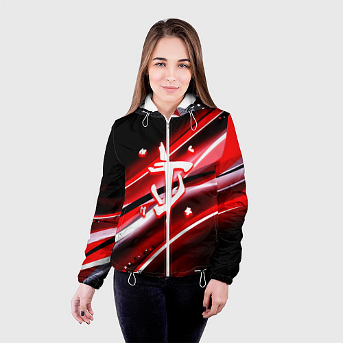 Женская куртка Doom logo geometry / 3D-Белый – фото 4