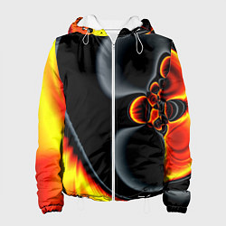 Куртка с капюшоном женская Фрактальный узор абстракция, цвет: 3D-белый