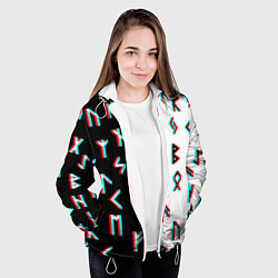 Куртка с капюшоном женская Doom glitch pattern, цвет: 3D-белый — фото 2
