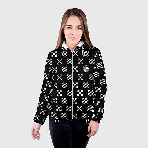 Женская куртка BMW pattern / 3D-Белый – фото 4