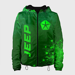 Куртка с капюшоном женская Jeep - green gradient вертикально, цвет: 3D-черный