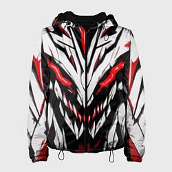 Куртка с капюшоном женская Красное абстрактное лицо монстра, цвет: 3D-черный