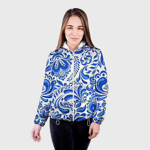 Женская куртка Русская гжель / 3D-Белый – фото 4