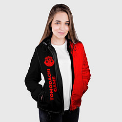 Куртка с капюшоном женская Tomodachi Game - red gradient по-вертикали, цвет: 3D-черный — фото 2